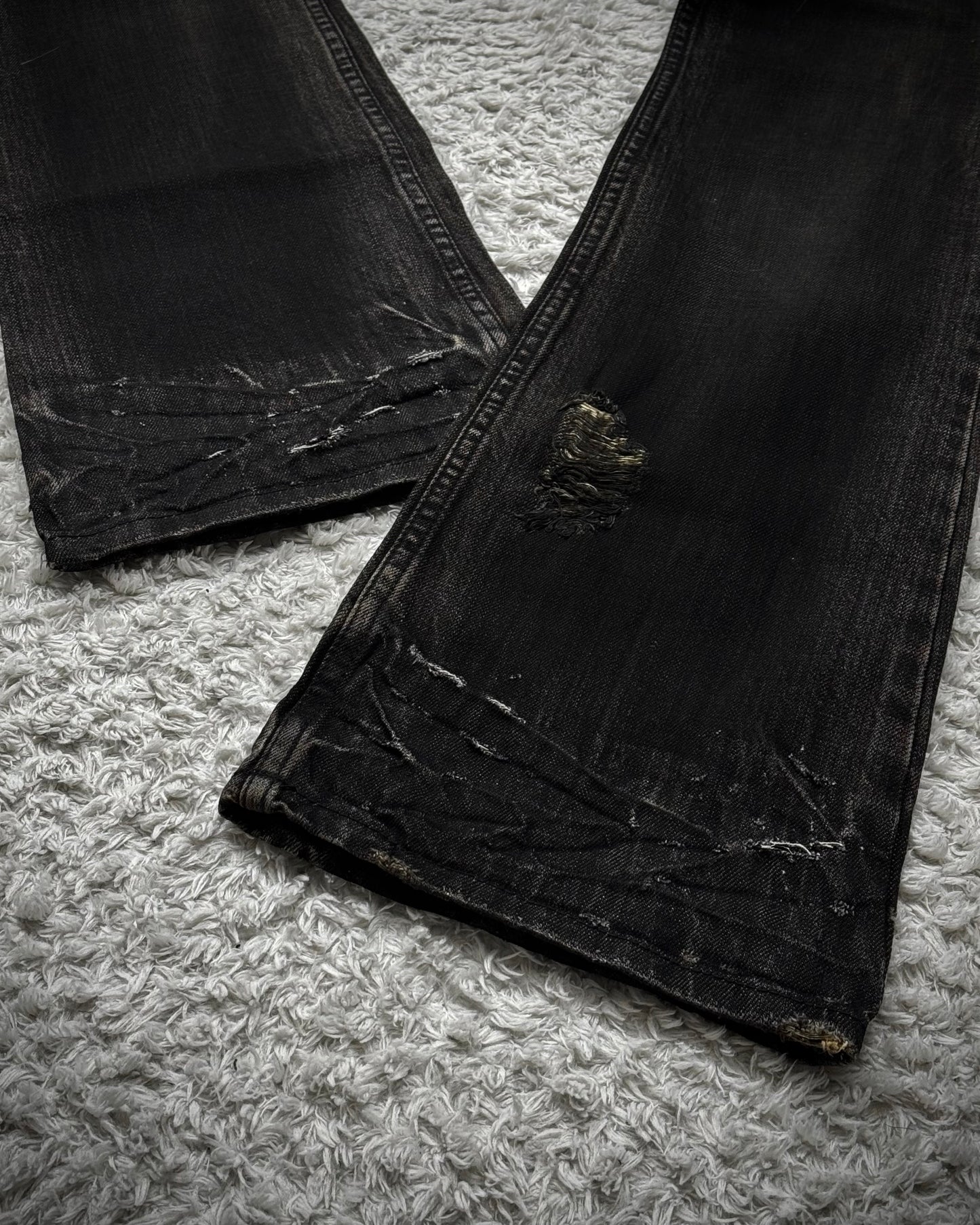 Midas Smoke Washed Coated Bootcut Jeans
