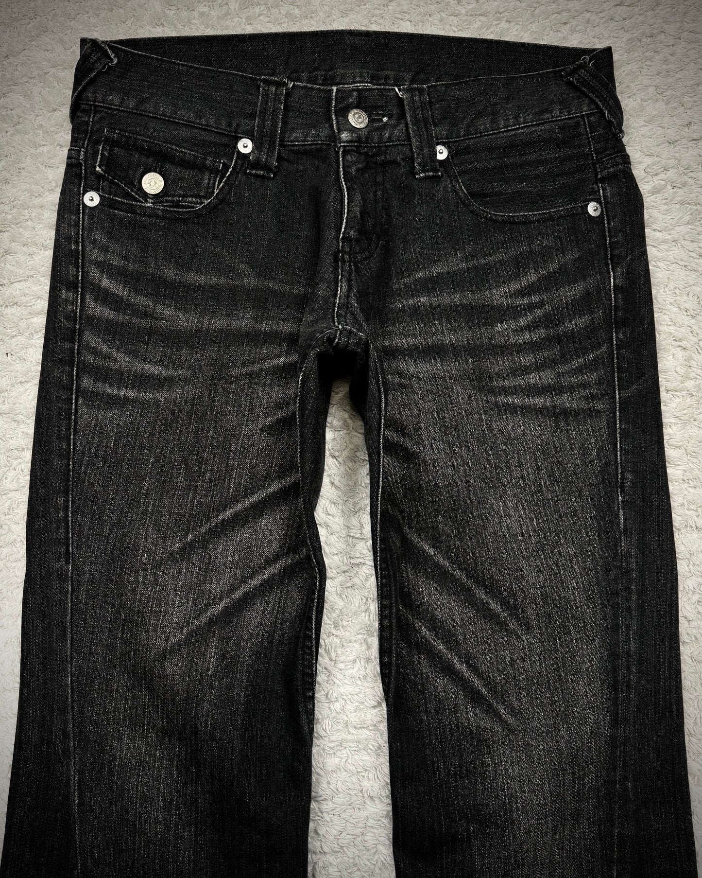 Tornado Mart Clawmarks Washed Spiral Flared Jeans