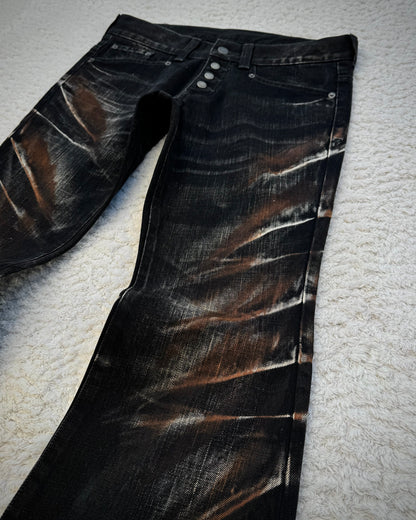 Tornado Mart Mud Claw Marks Washed Flared Jeans