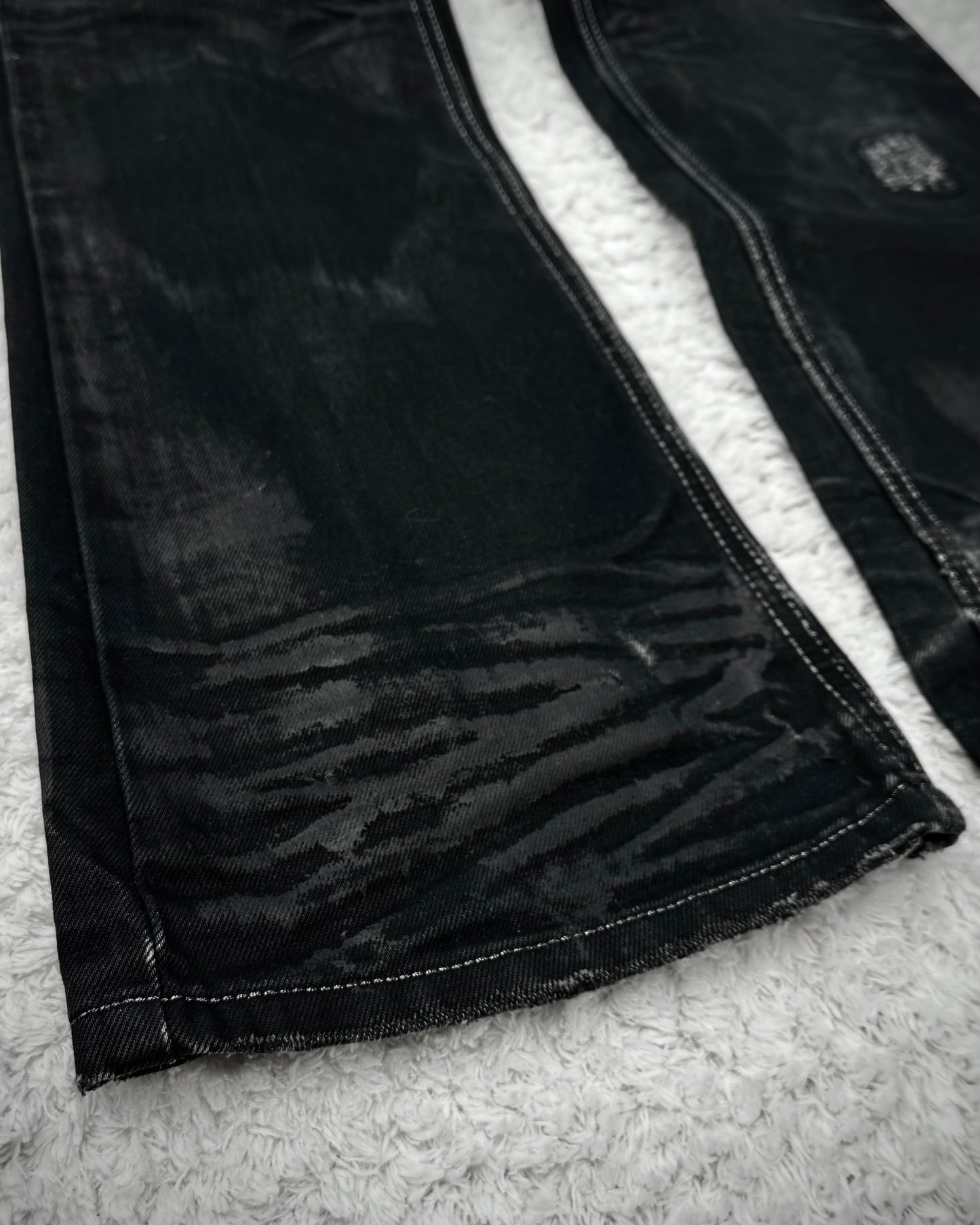 Solberry Studded Pierced Waxed Bootcut Jeans