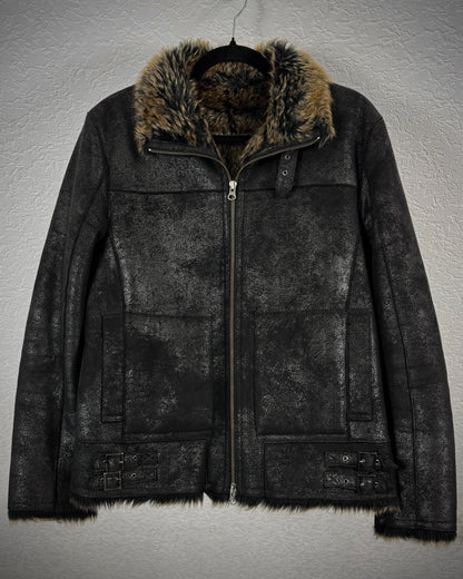 Scoopman Luster Textured Fur Lined Jacket