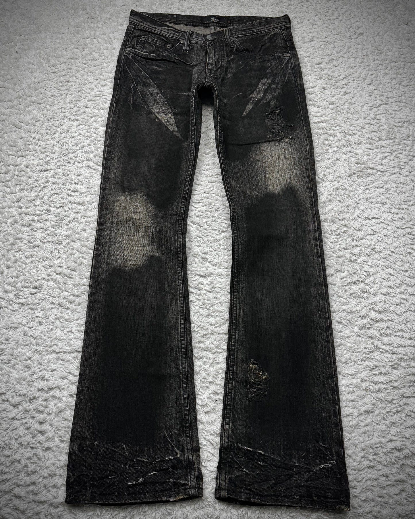 Midas Smoke Washed Coated Bootcut Jeans