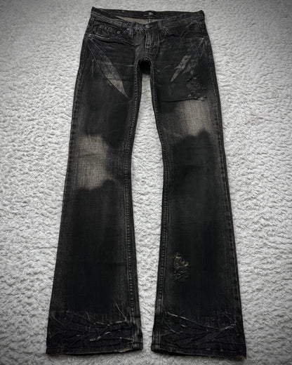 Midas Smoke Washed Coated Bootcut Jeans