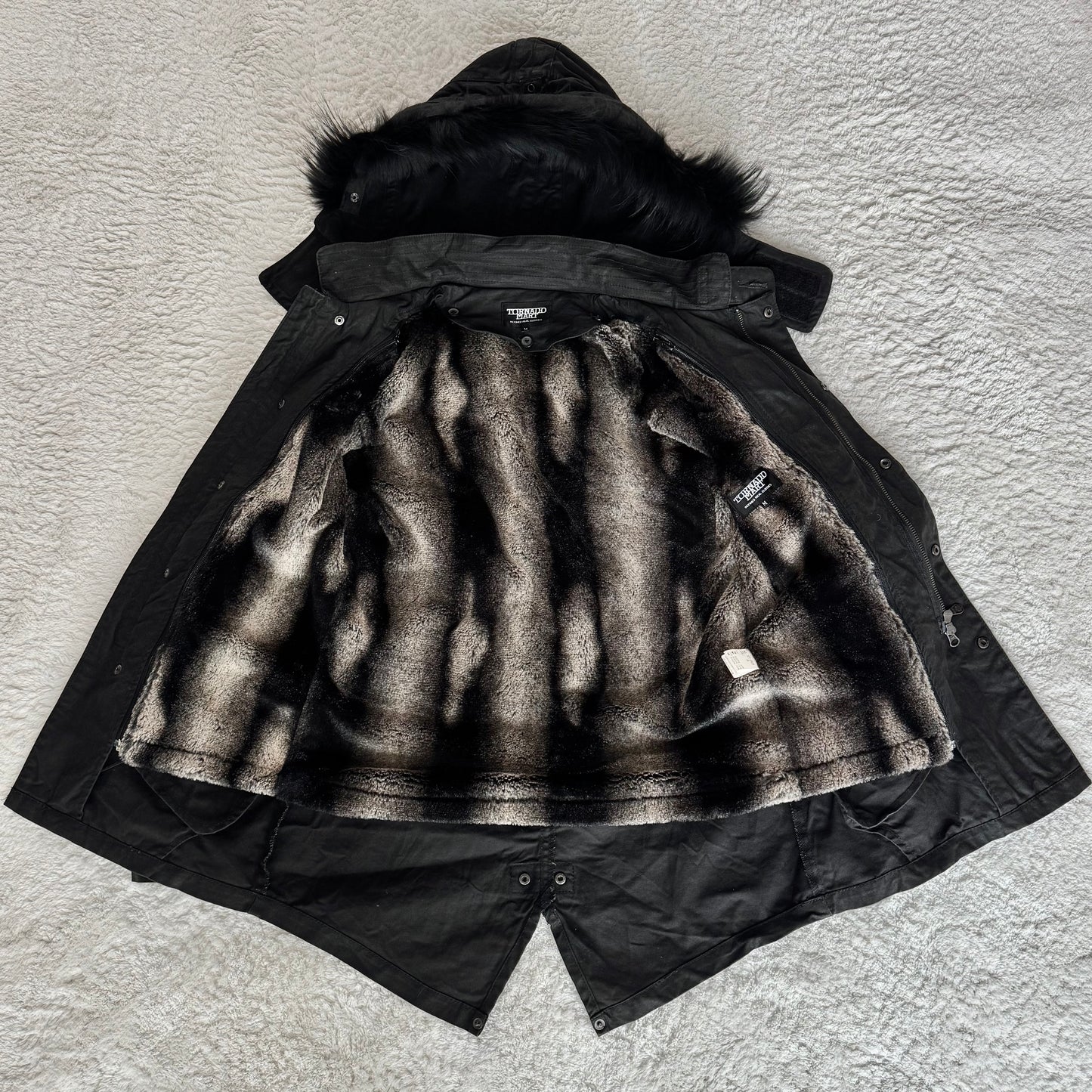 Tornado Mart Waxed Raccoon Fur Parka