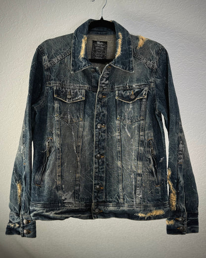 Midas Silver Splatter Distressed Denim Jacket