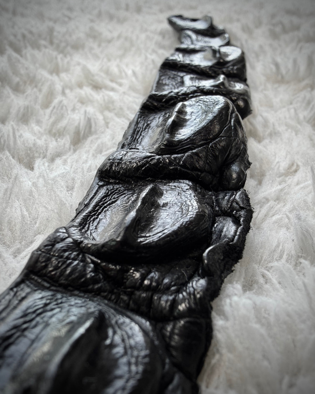 Raw Crocodile Skull Leather Bracelet