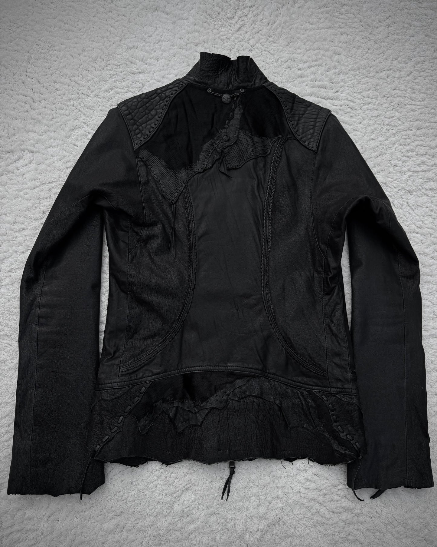 14th Addiction Scarred Leather Jacket