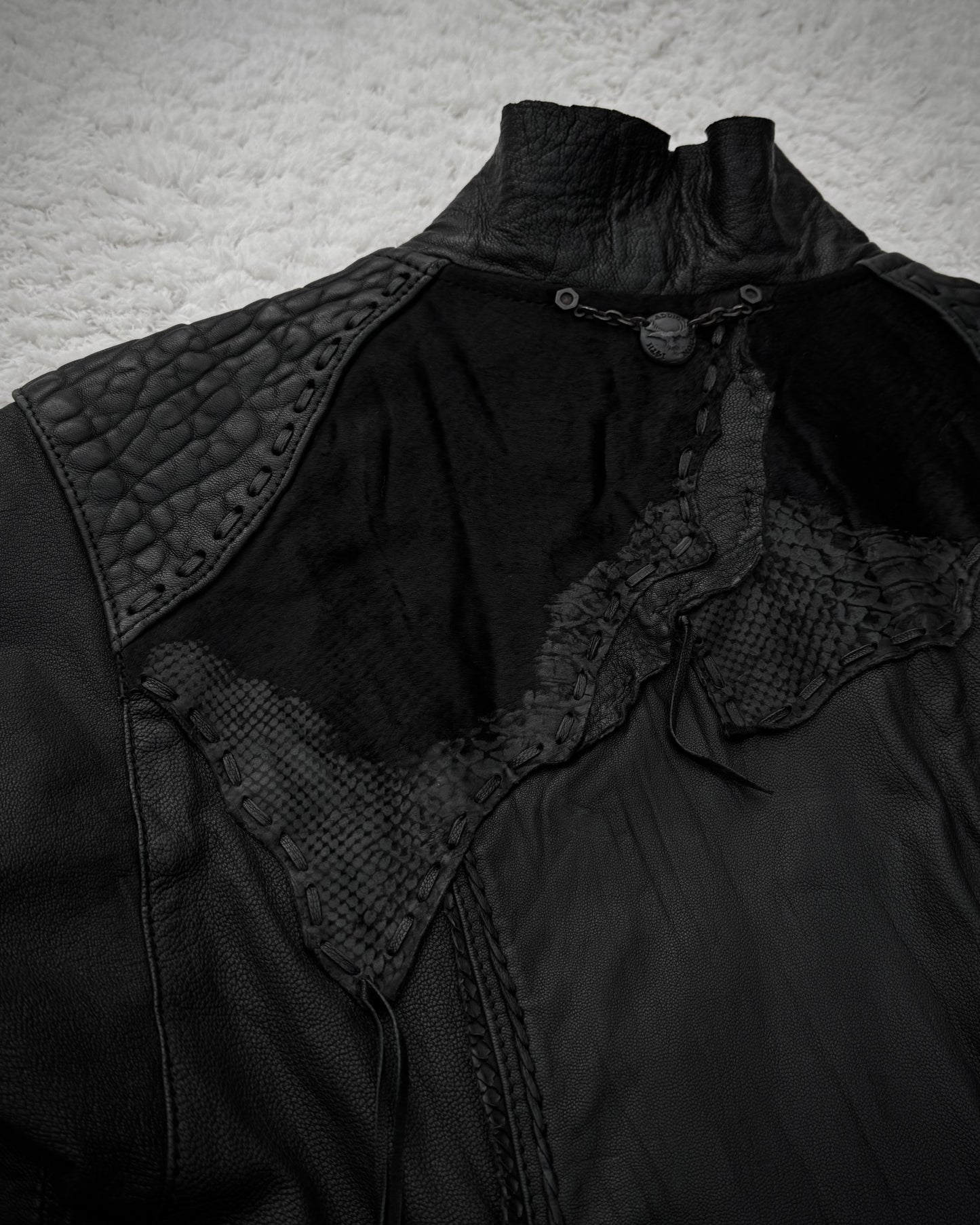 14th Addiction Scarred Leather Jacket