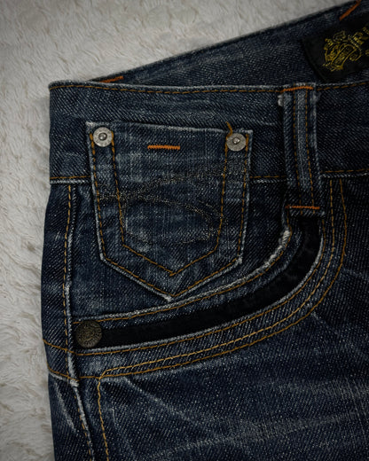 Red Pepper Vintage Embroidered Flared Denim
