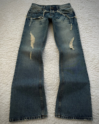G-Land Edge Studded Distressed Bootcut Jeans