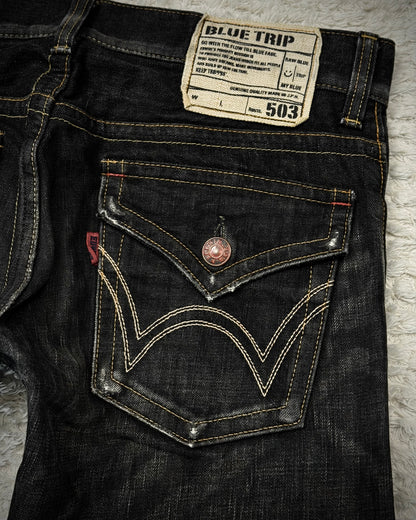 Edwin Clawmarks Washed Flared Jeans