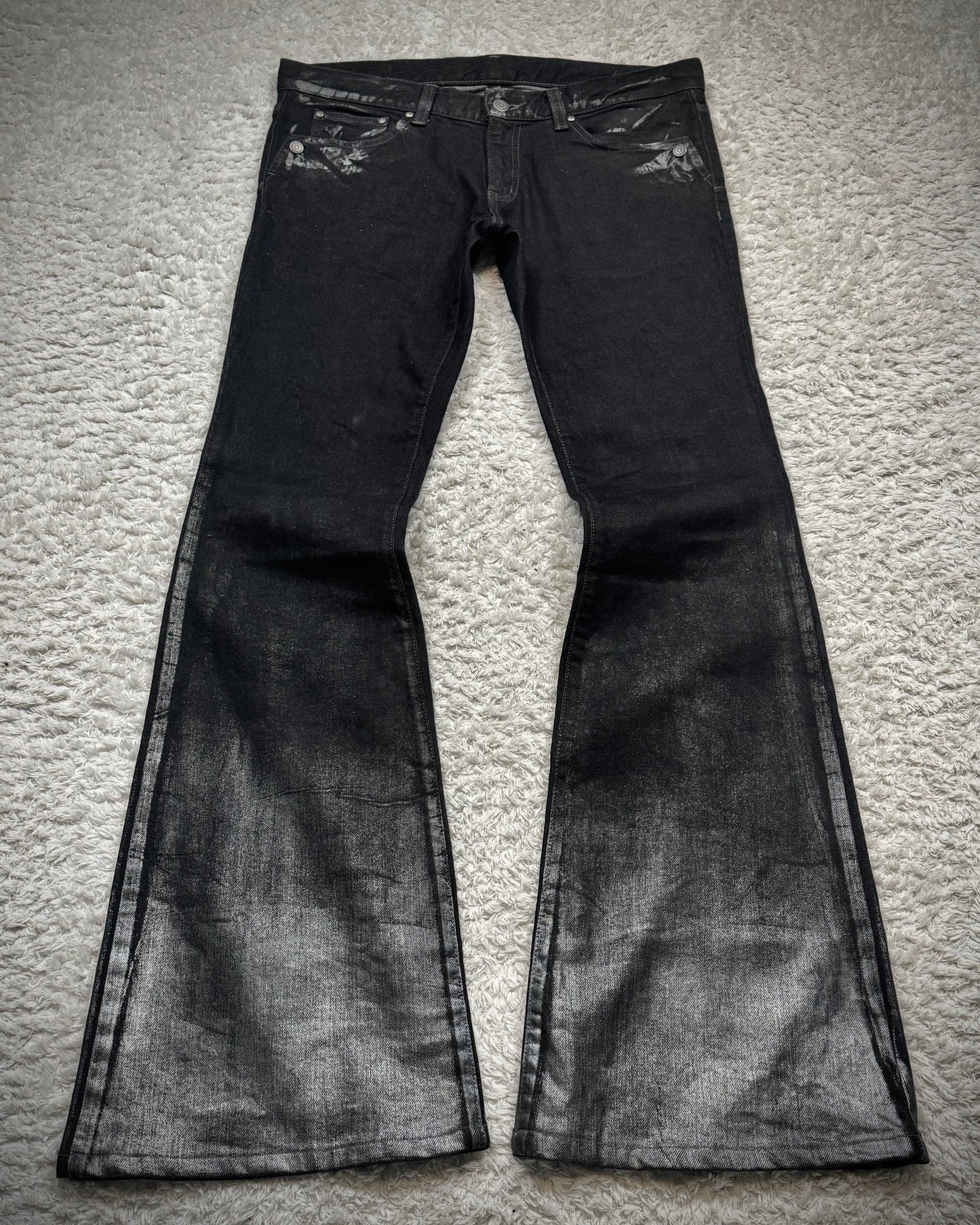 Tornado Mart Silver Faded Flared Jeans