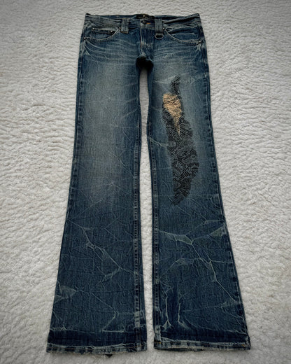 Midas Snakeskin Printed Bootcut Jeans