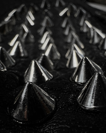 Affliction Spike Studded Metal Badge Leather Jacket