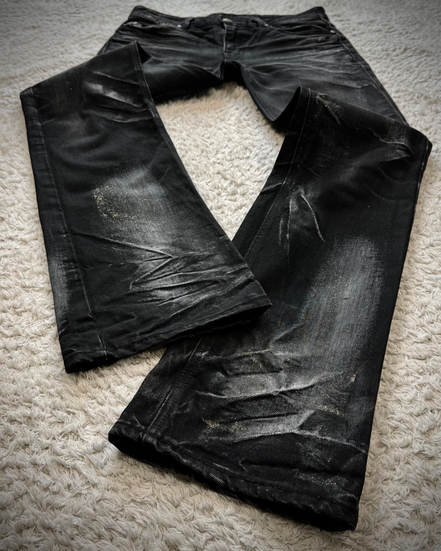 Lagust Clawmarks Coated Bootcut Denim