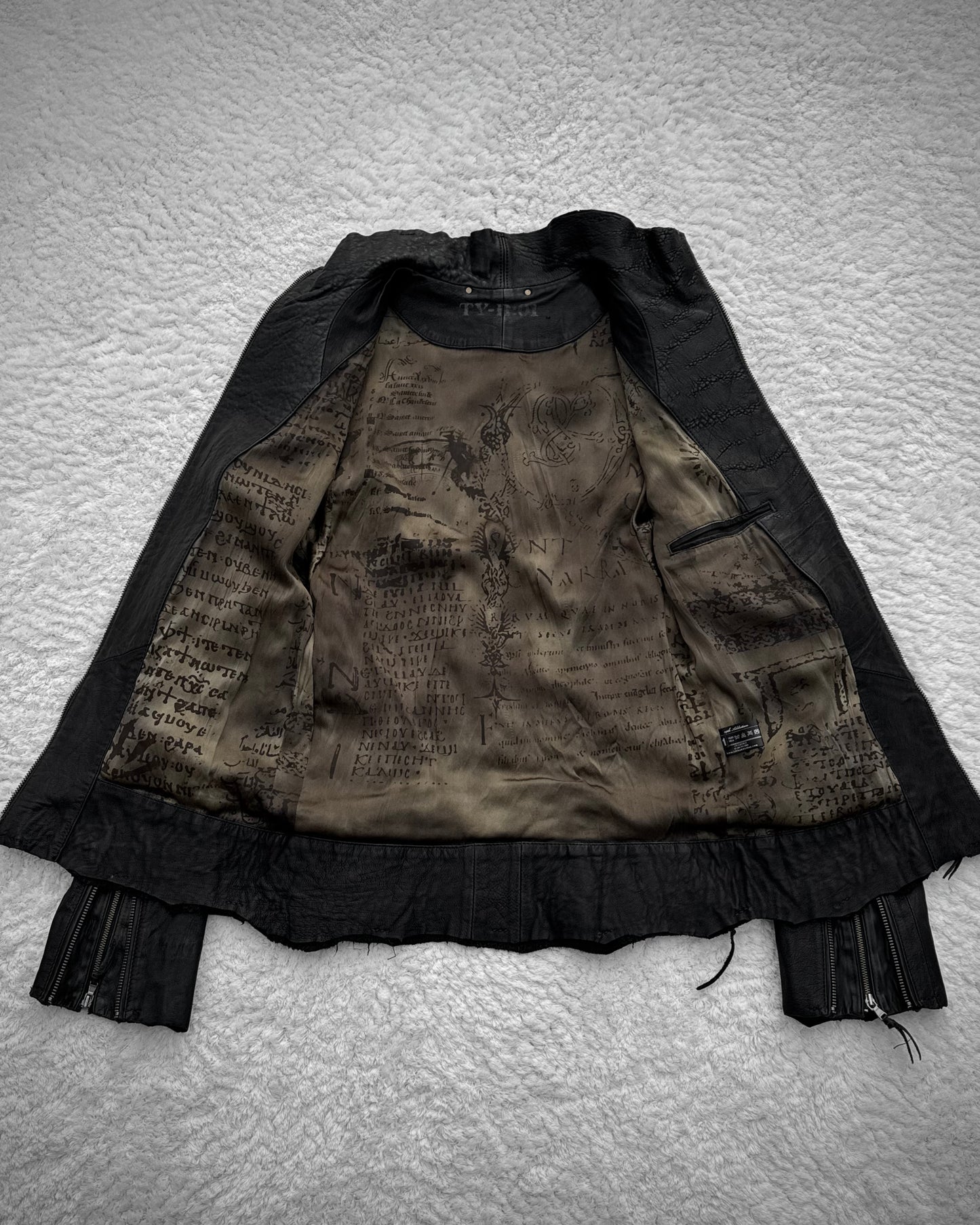 14th Addiction Scarred Leather Jacket