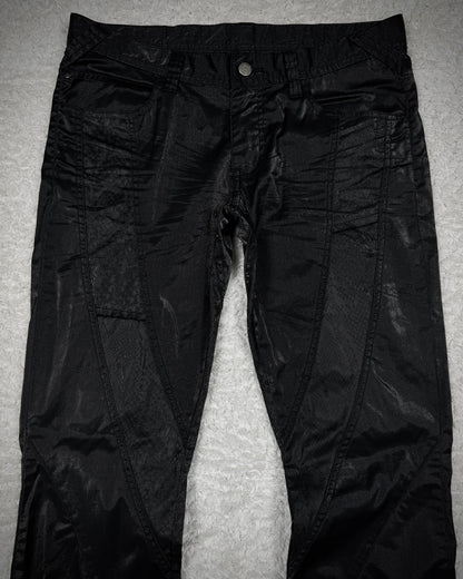 Tornado Mart Python Shimmer Coated Flared Pants