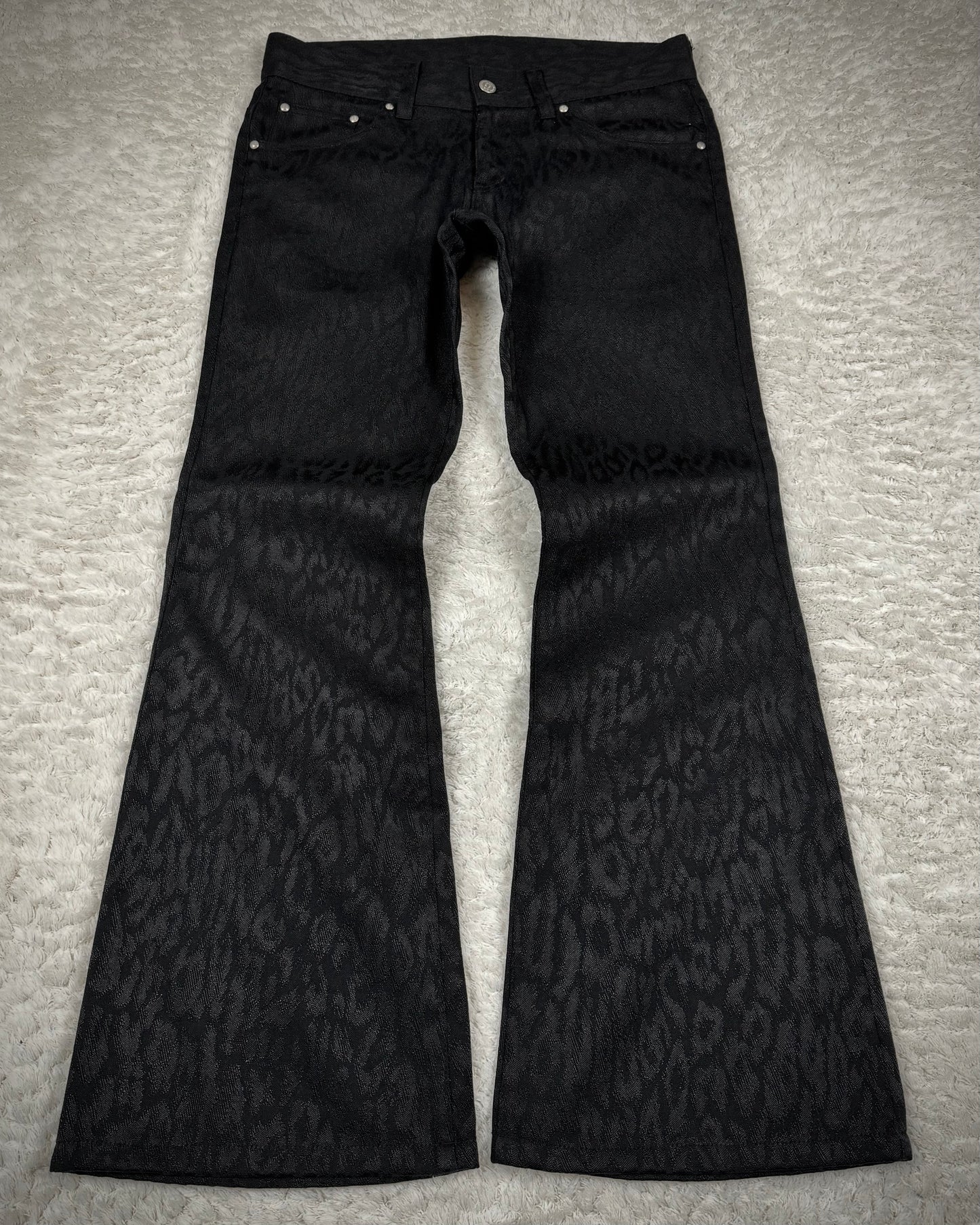 Tornado Mart Leopard Pattern Flared Dress Pants