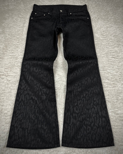 Tornado Mart Leopard Pattern Flared Dress Pants