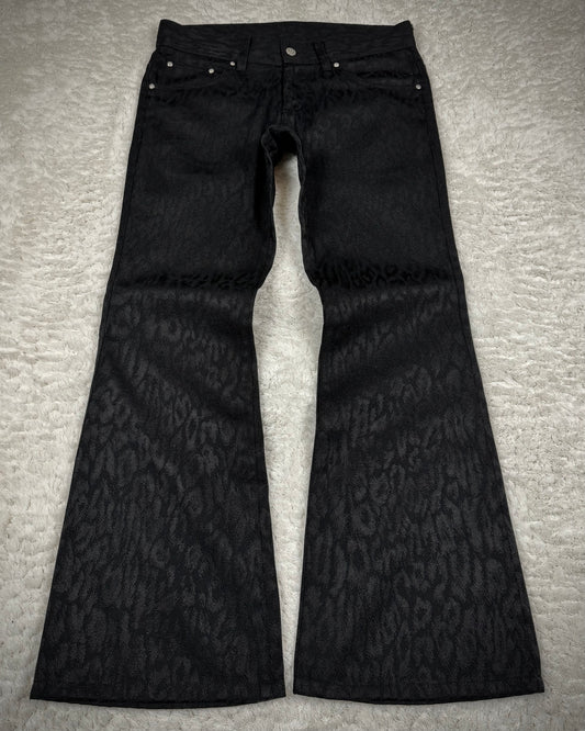 Tornado Mart Leopard Pattern Flared Dress Pants