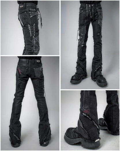 14th Addiction “Outrider 02” Lace Up Bootcut Pants