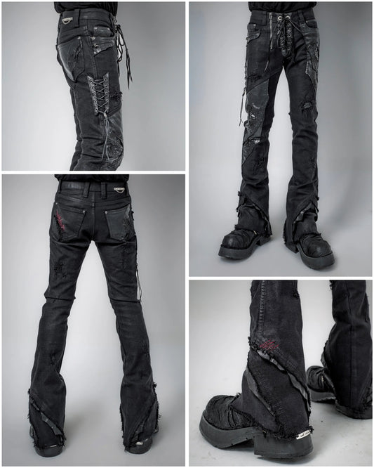 14th Addiction “Outrider 02” Lace Up Bootcut Pants