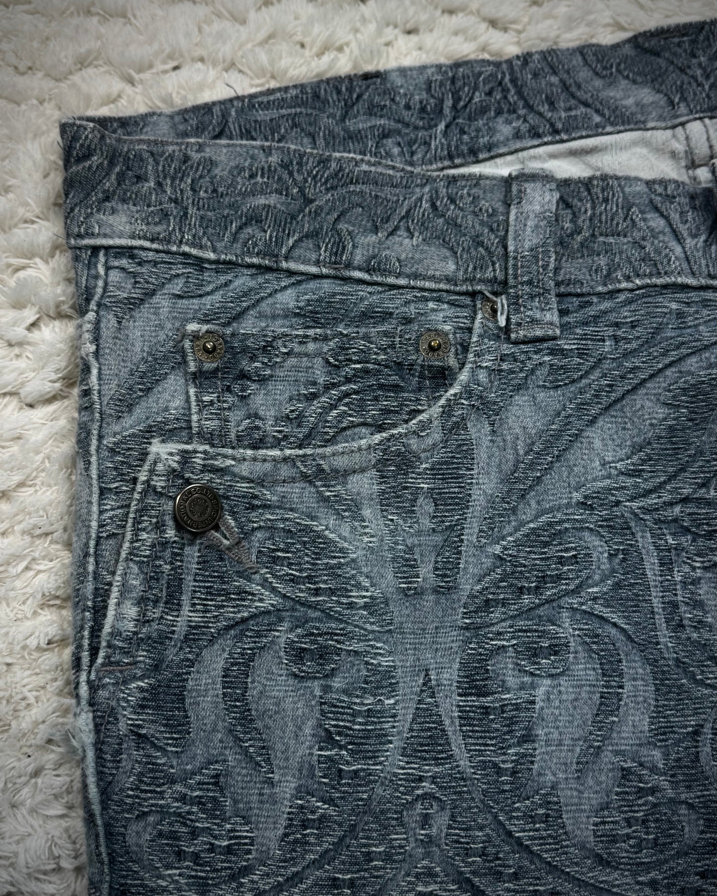 Tornado Mart 3D Paisley Pattern Flared Jeans