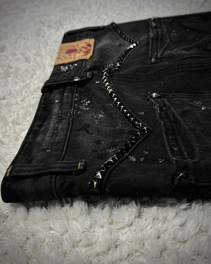 Laugst Studded Silver Splatter Bootcut Jeans