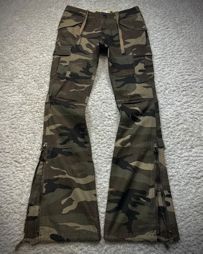 G.O.A Camo Cargo Zippered Flared Pants
