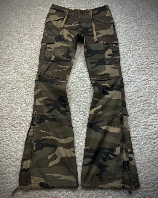 G.O.A Camo Cargo Zippered Flared Pants