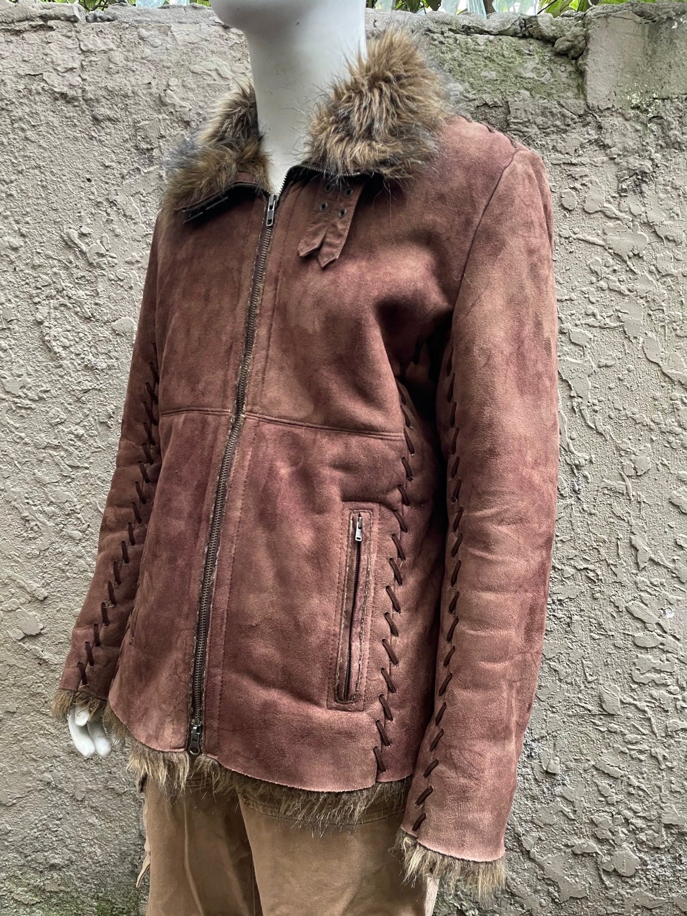 Schlüssel Scar Stitched Fur Jacket