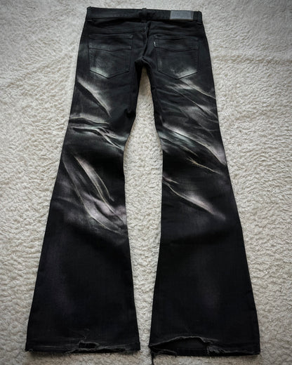 Tornado Mart Chrome Clawmarks Washed Flared Jeans