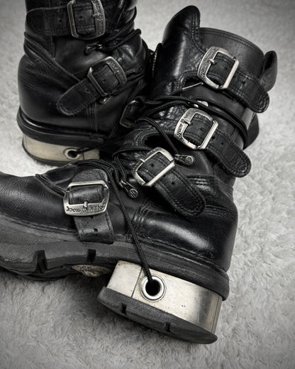 New Rock Steel Heel Platform Boots
