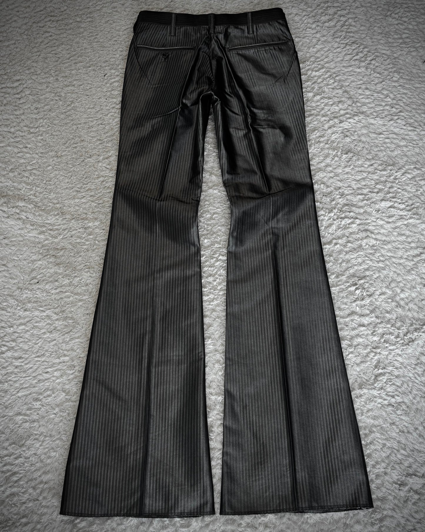 Tornado Mart Pin Striped Pleated Flared Dress Pants