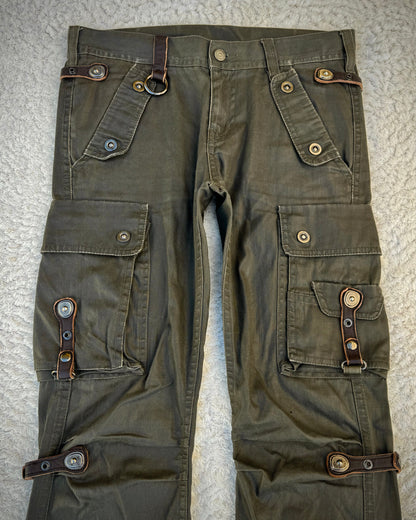 Tornado Mart Waxed Gas Mask Bootcut Cargo Pants