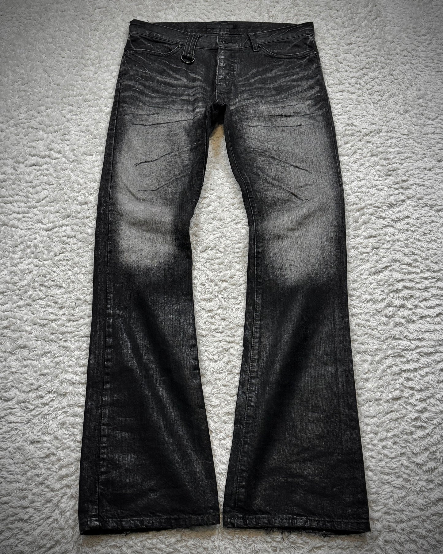 Fuga Waxed Whisker Coated Bootcut Jeans