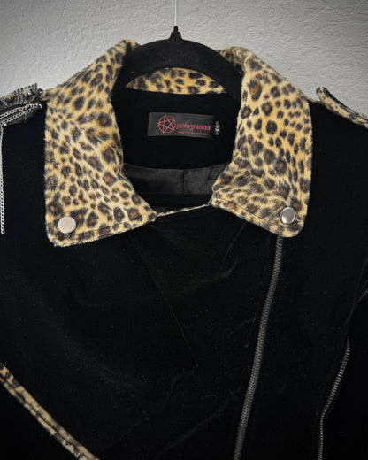 Pentagramme Leopard Chained Rockstar Jacket