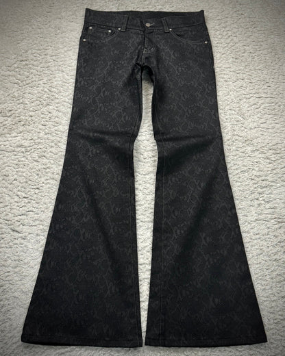 Tornado Mart Suit Python Pattern Blazer + Flared Pants Set