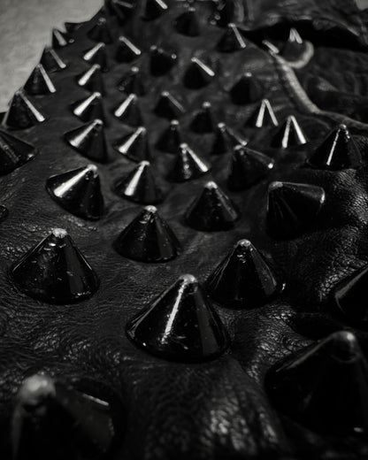 Affliction Spike Studded Metal Badge Leather Jacket