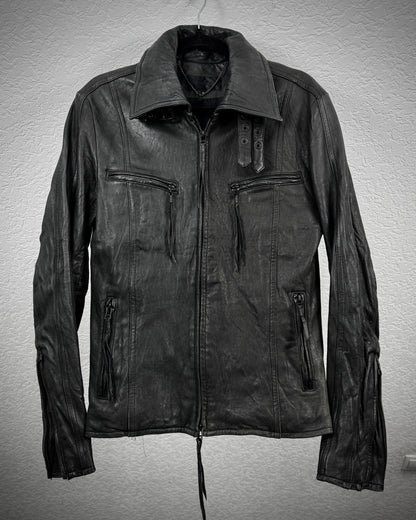 Schorl Textured Leather Tassel Jacket