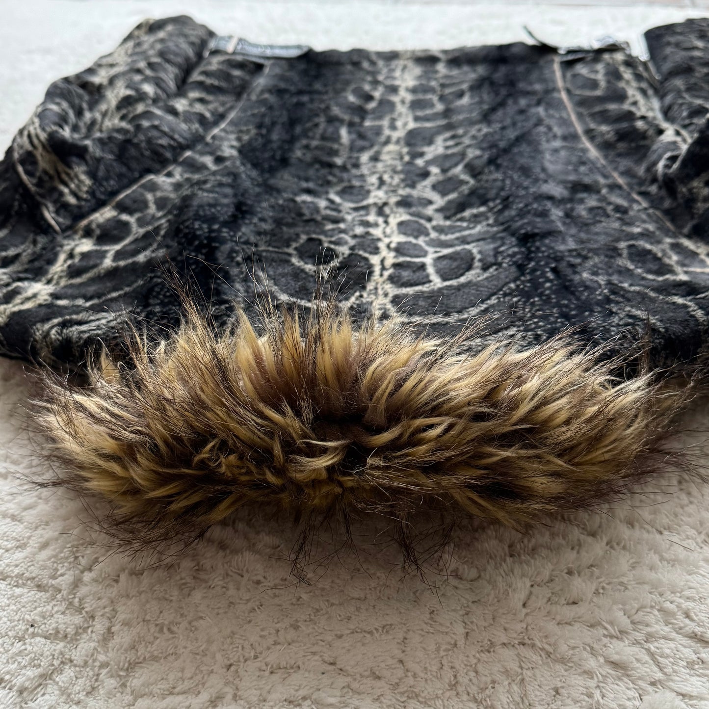 Tornado Mart Micro-Velvet Leopard Fur Jacket