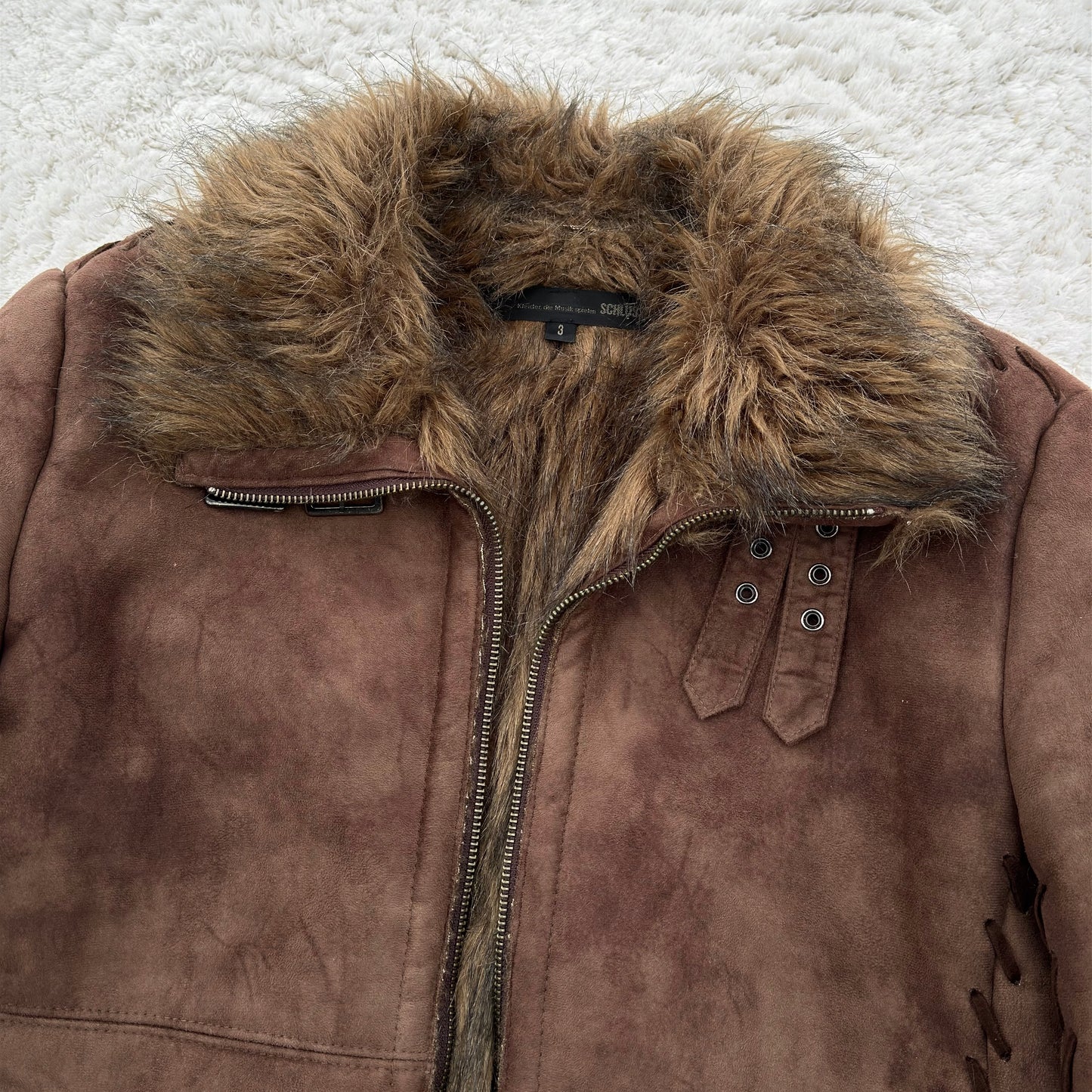 Schlüssel Scar Stitched Fur Jacket