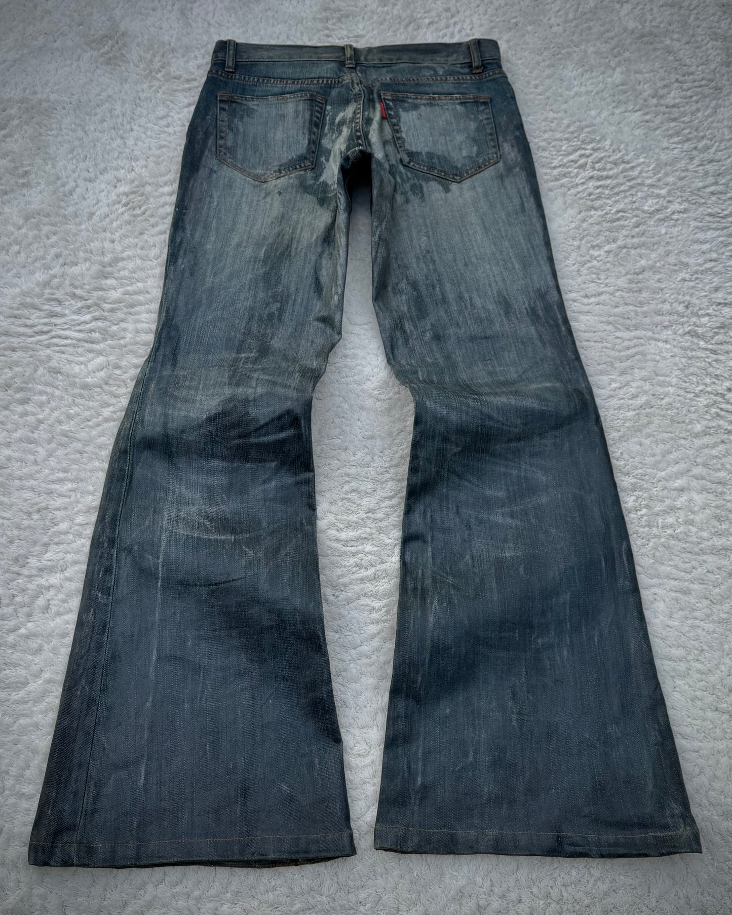Tornado Mart Heavy Wax Coated Flared Jeans