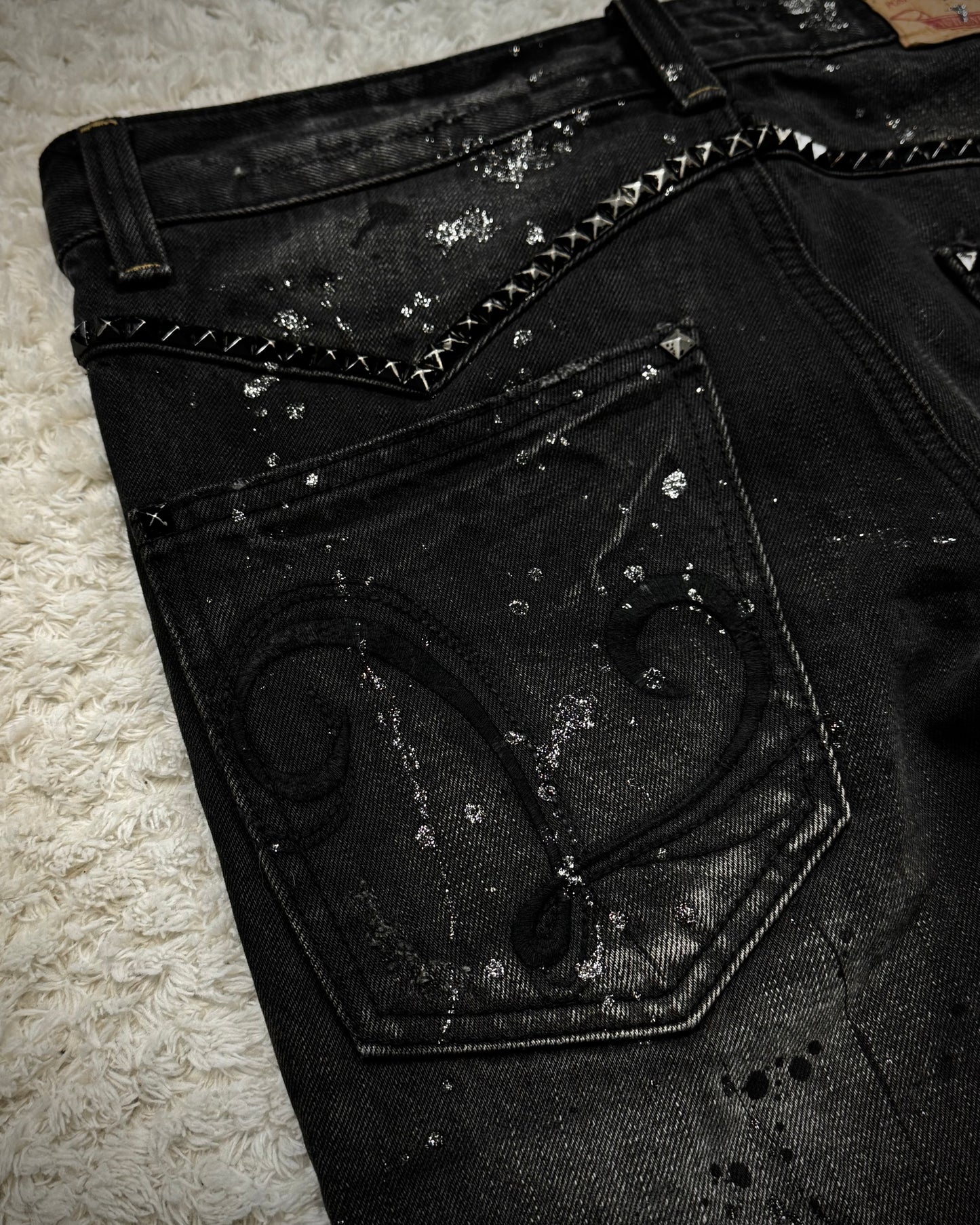 Laugst Studded Silver Splatter Bootcut Jeans