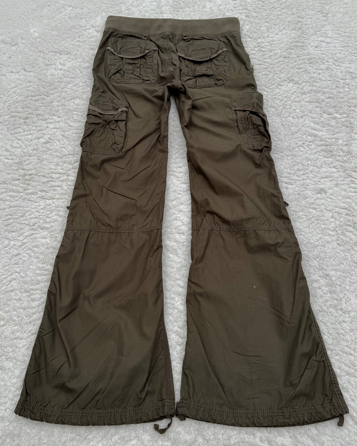 G.O.A Military Khaki Flared Cargo Pants