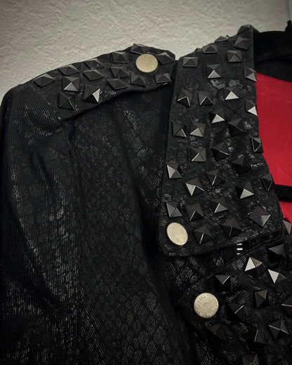 By The R Python Waxed Studded Biker Jacket