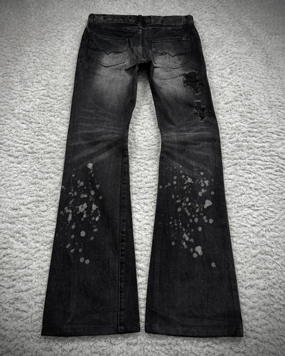 Fuga Whisker Waxed Bleach Splatter Bootcut Jeans