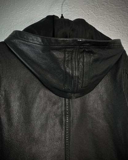 Yasuyuki Ishii Hooded Goatskin Leather Jacket