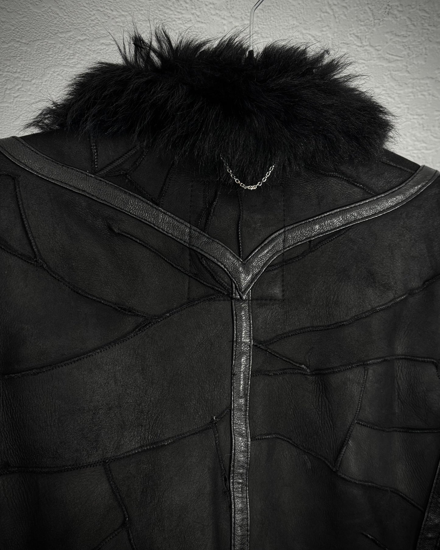 Varentine Fur Lined Leather Patchwork Jacket