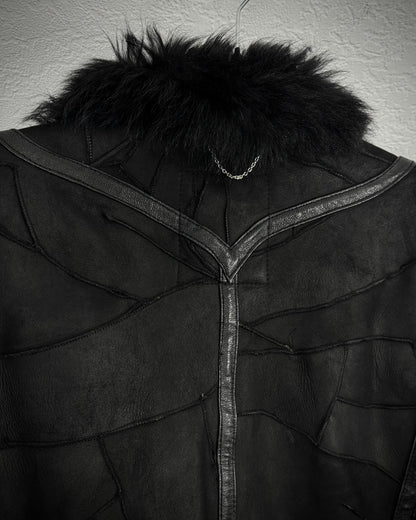 Varentine Fur Lined Leather Patchwork Jacket